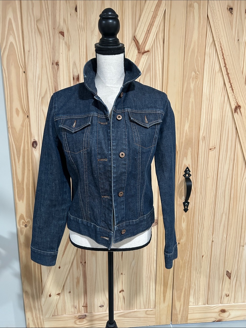 Classic Dark Blue Denim Jacket - Women